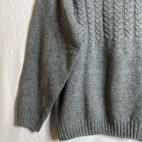 Henry Grethel Men's XL Grey Crewneck Chunky Knit Wool Blend Grandpa Sweater - Picture 3 of 14